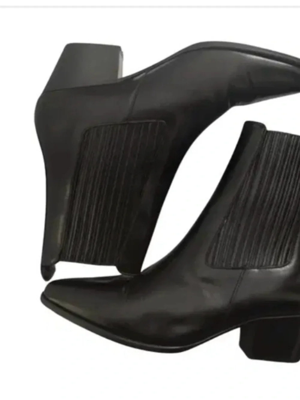 Sandro Black Leather Pointed Chelsea Ankle Boots